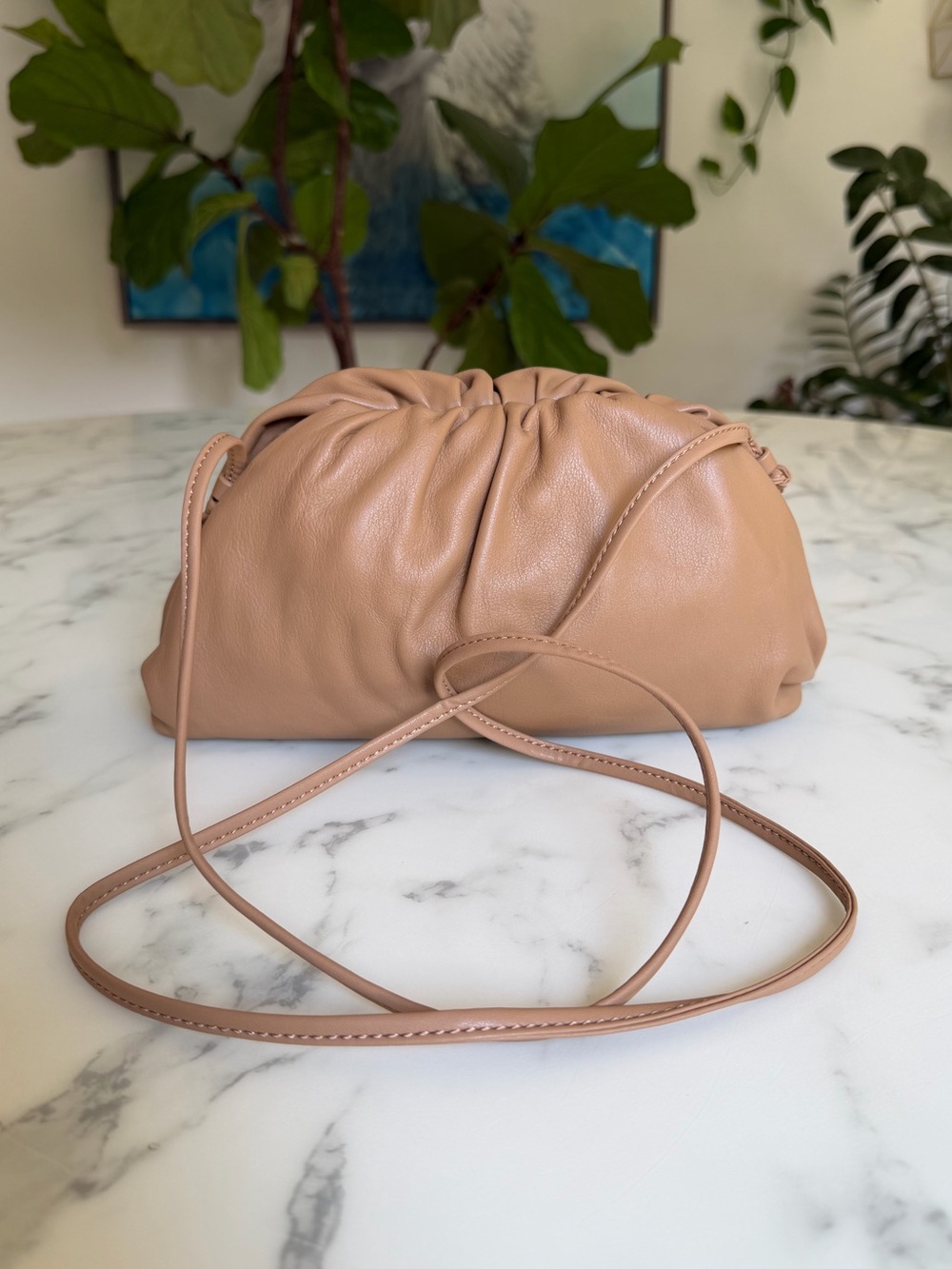 QUINCE Italian Leather Pouch Crossbody Clutch Golden Tan